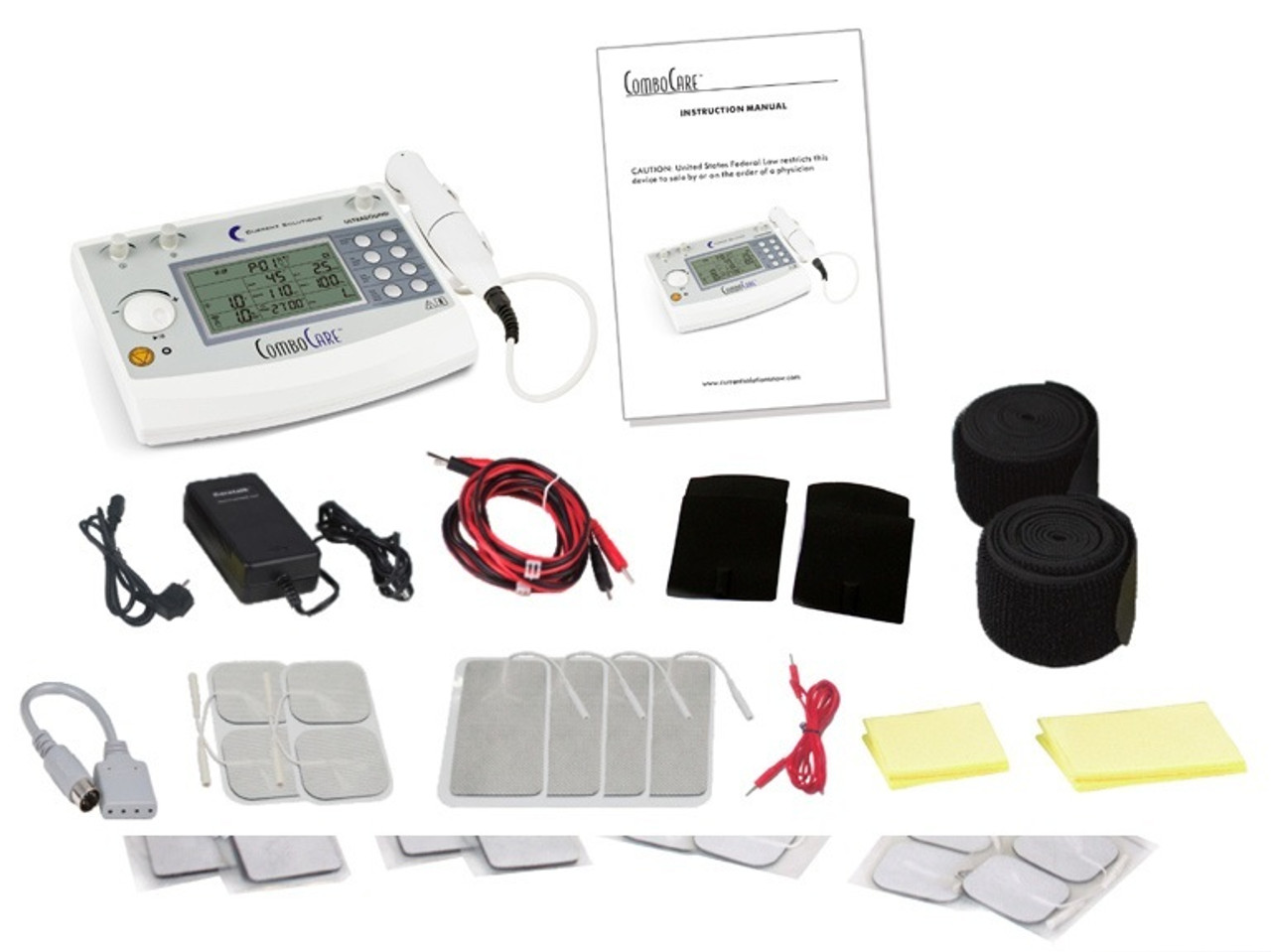 Electrotherapy Device: Electrodes, Rubber Electrodes, Straps, Lead