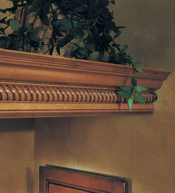 Large Rope Molding with Classic Crown as Shelf Detail Large Rope Molding with Classic Crown as Shelf Detail