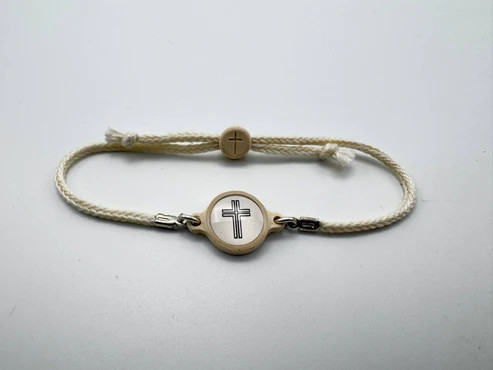 Tap To Pray™ - Survivor Series Handmade Bracelets - Vanilla Cross