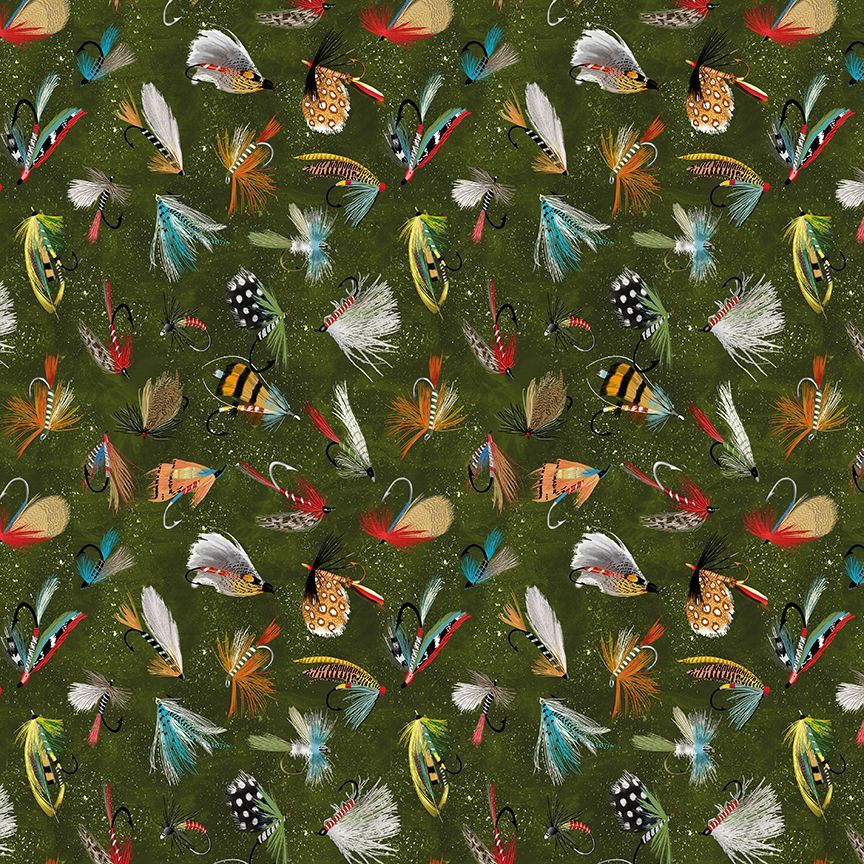 fabric with fishing lures Spoonflower Fly Outdoors on Petal Signature Cotton | Yard | Fishing Outdoors Boys Pattern Fish and Fishing Lures cotton