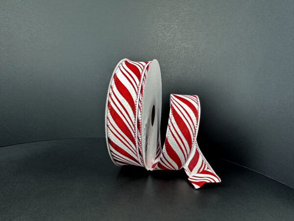 Candy Cane Stripe Wired Ribbon - 7/8 Inch - Ben Franklin Online