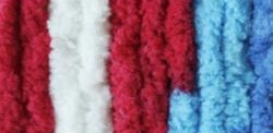 Red, White Boom Blanket Yarn