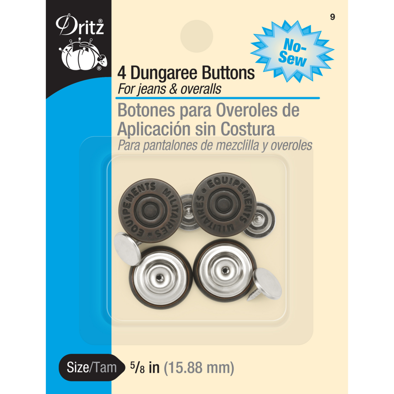 Dritz 5/8 inch Jean Buttons, 11090