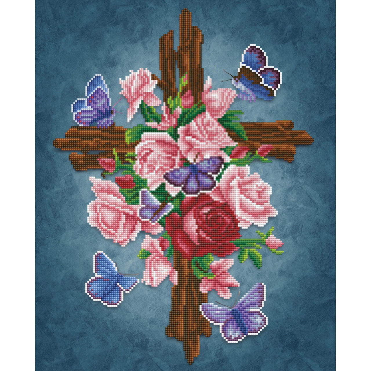 DIAMOND DOTZ ® Diamond Painting Kit - Flower Cross 16x20 IN - Ben