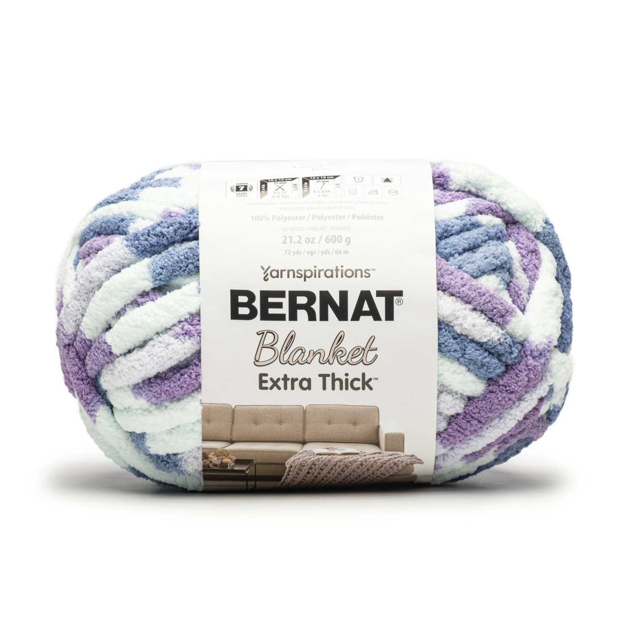 光 BーDRY Bernat Blanket Extra Thick Yarn - Lavender Ice - Ben Franklin Online