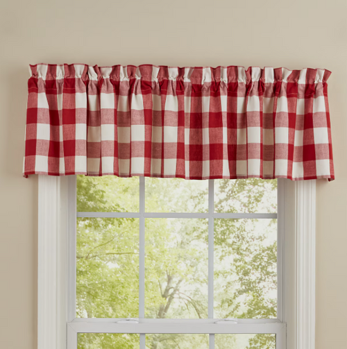 Wicklow Check Valance - Red & Cream