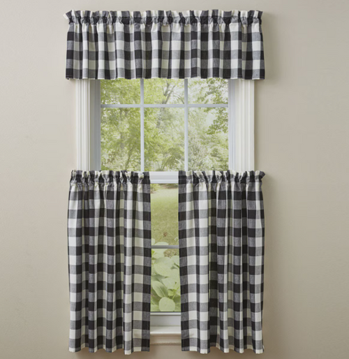Wicklow Check Valance - Black & Cream