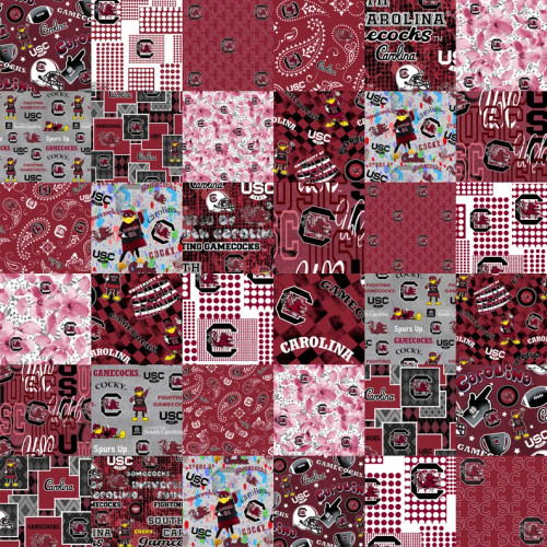 University of South Carolina Gamecocks Cheater Quilt Fabric