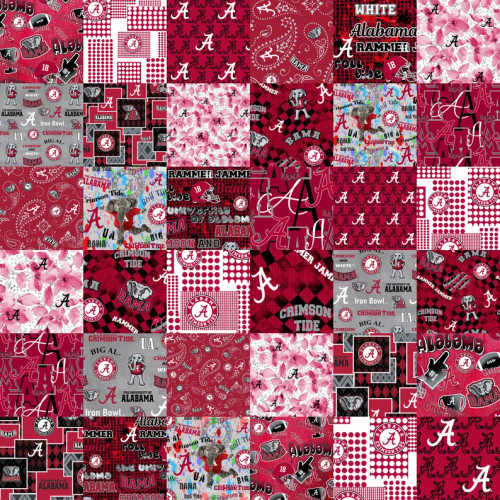 University of Alabama Crimson Tide Cheater Quilt Fabric