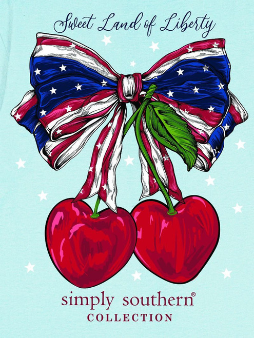 Simply Southern Sweet USA Bow T-Shirt - Ice Simply Southern Sweet USA Bow T-Shirt - Ice
