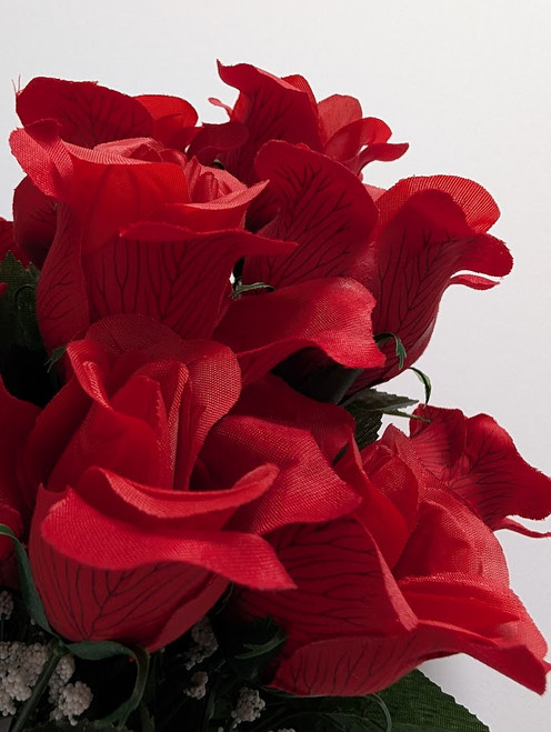 Printed Red Rose Bud Bush Printed Red Rose Bud Bush