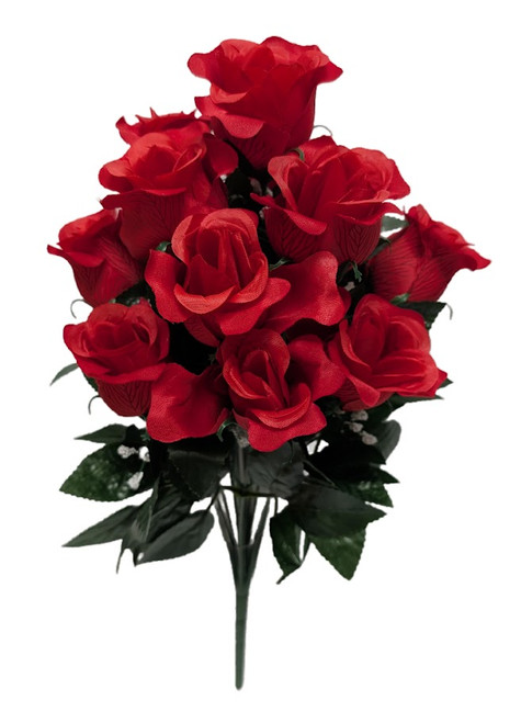 Printed Red Rose Bud Bush Printed Red Rose Bud Bush