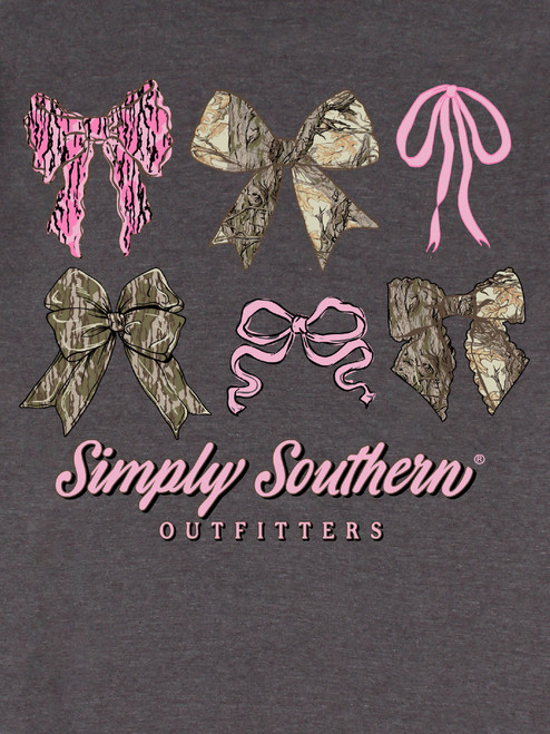 Simply Southern Camo Bows T-Shirt - Iron Heather Simply Southern Camo Bows T-Shirt - Iron Heather