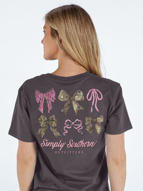 Simply Southern Camo Bows T-Shirt - Iron Heather Simply Southern Camo Bows T-Shirt - Iron Heather