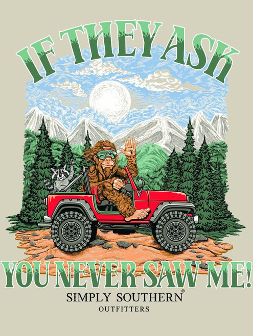 Simply Southern Sasquatch Racoon T-Shirt - Oat Heather Simply Southern Sasquatch Racoon T-Shirt - Oat Heather