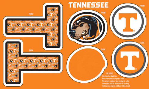 UNIVERSITY OF TENNESSEE-Collegiate Pillow Project-100% Polyester Minky-TEN1359