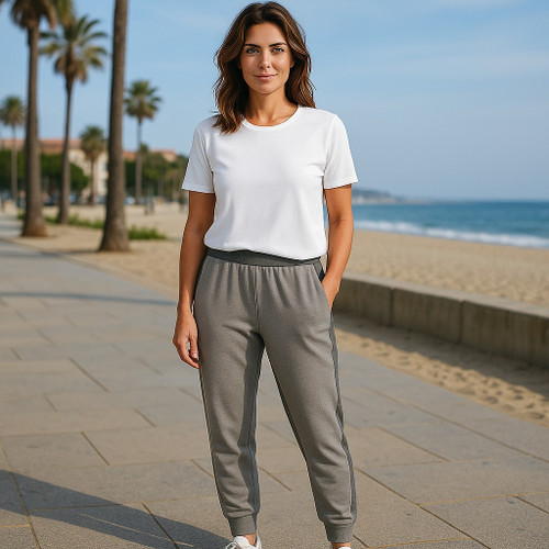 MAX STUDIO Women's Grey Colorblock Fleece Joggers - Ultra Soft Comfort