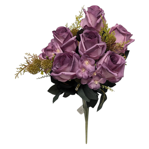 Dusty Purple Roses & Hydrangeas 
