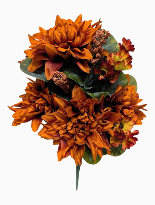 Fall Dahlias & Daisies - Rusty Orange Fall Dahlias & Daisies - Rusty Orange