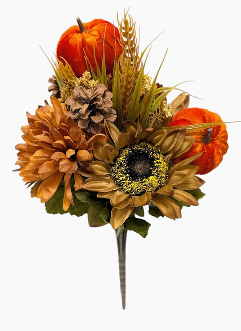 Coppery Brown Sunflower Ball Mum Pumpkin Pine Bush Coppery Brown Sunflower Ball Mum Pumpkin Pine Bush