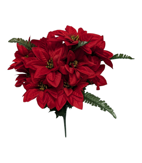 Red Poinsettias with Gold Glitter Center Red Poinsettias with Gold Glitter Center