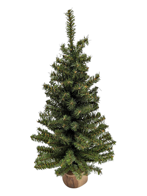 18" Canadian Pine Christmas Tree with Wood Base 18" Canadian Pine Christmas Tree with Wood Base