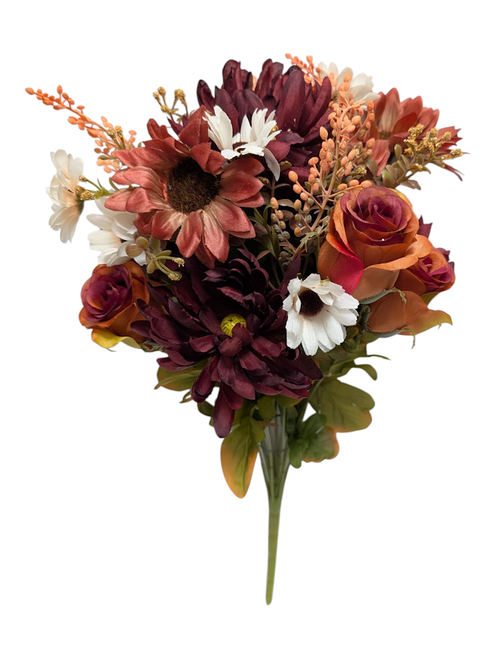 Burgundy/Mauve Mixed Mum & Sunflower Bush Burgundy/Mauve Mixed Mum & Sunflower Bush