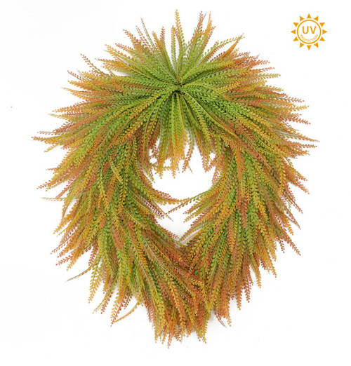 Orange & Green 26" X 32" Bead Grass Wreath - Oval Shape Orange & Green 26" X 32" Bead Grass Wreath - Oval Shape