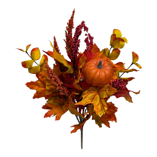 Mixed Orange Maple Bush with Pumpkin