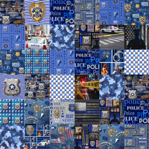 Police Law Enforcement Cheater Quilt Fabric