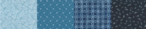 Moda 50 Years Celebration – 4-in-1 Blender Print (Indigo Colorway)