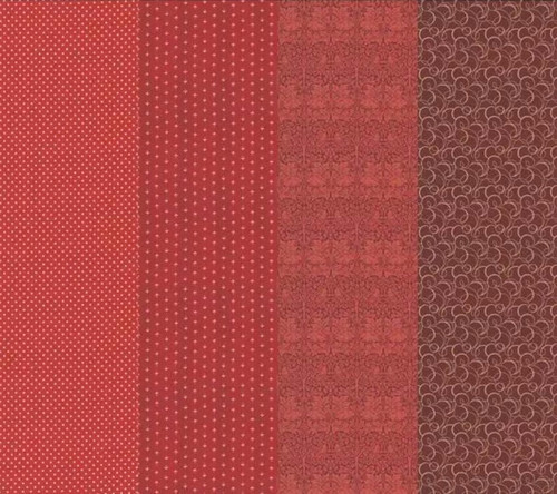 Moda 50 Years Celebration – 4-in-1 Blender Print (Burgundy Colorway)