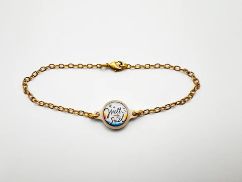 Tap To Pray™ - Survivor Series Handmade Bracelets - 14K Gold Plated Vanilla Cross