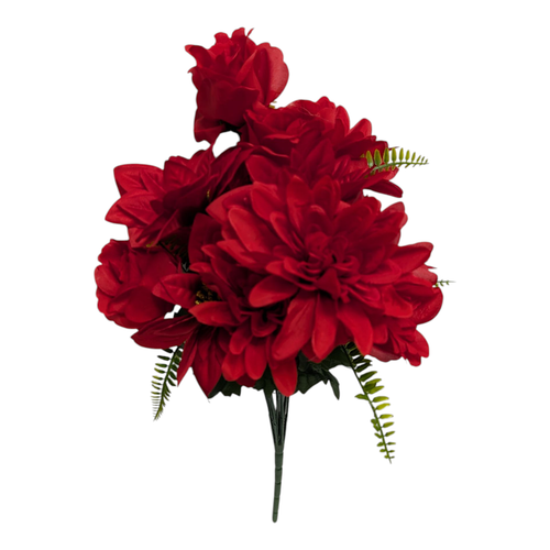 Poinsettia Dahlia Rose Bud Bush - Red Poinsettia Dahlia Rose Bud Bush - Red