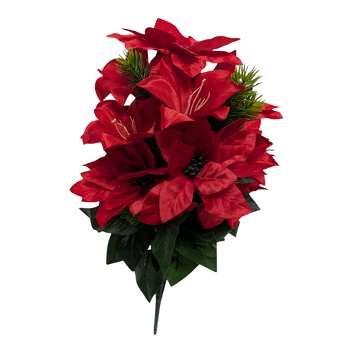 25" Red Lily Poinsettia Mix 25" Red Lily Poinsettia Mix