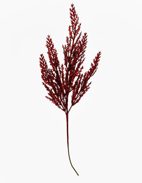 24" Red Glitter Cedar Spray 24" Red Glitter Cedar Spray