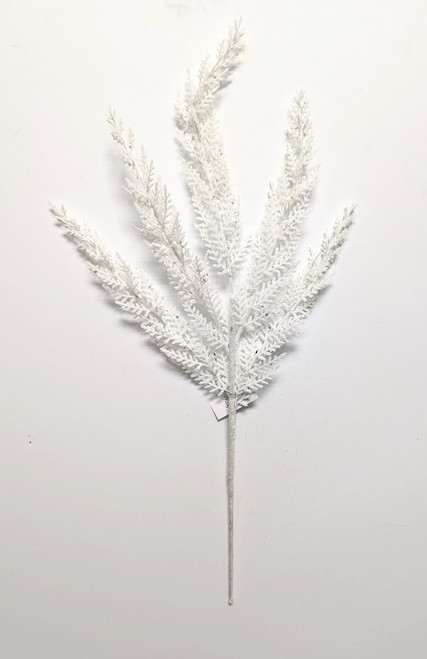 24" White Glitter Cedar Spray 24" White Glitter Cedar Spray