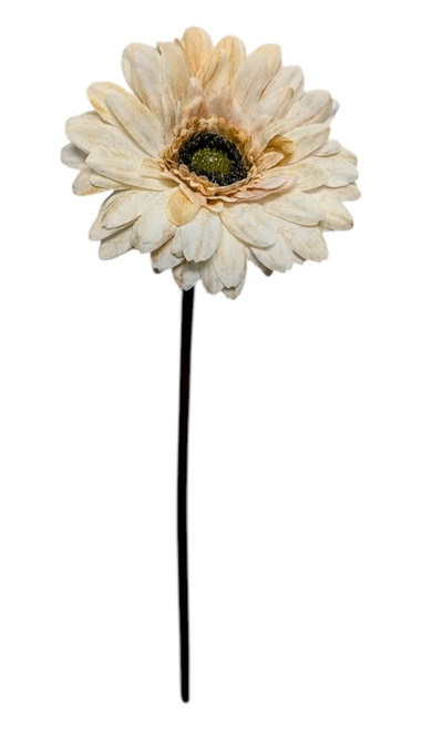 Vintage Gerbera Daisy Stem - Winter White