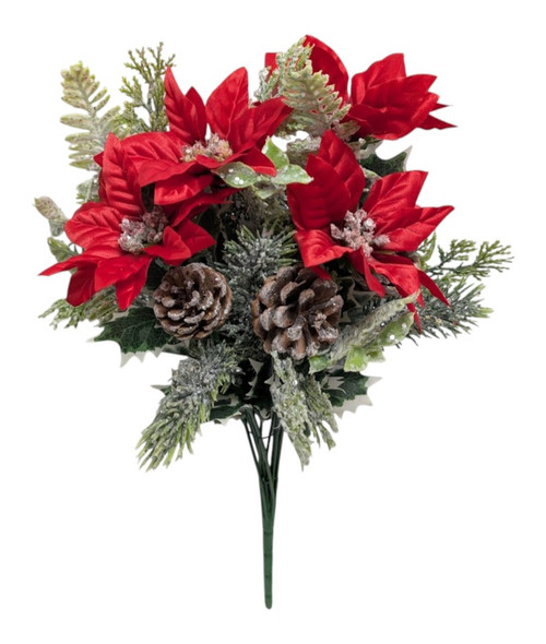 Snow Glitter Poinsettia Bush - Red Snow Glitter Poinsettia Bush - Red