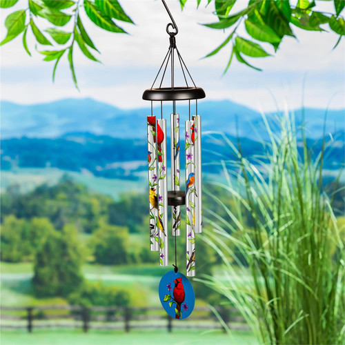 27-Inch Printed Wind Chime: Cardinals - Hand Tuned 27-Inch Printed Wind Chime: Cardinals - Hand Tuned