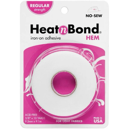 Heat n Bond HEM ADHESIVE, Regular Weight, Iron-On (3/8 in x 10 yd)