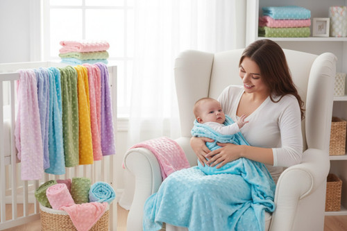 Minky Dot Fabric - 100% Polyester Snuggle Bumps | Super Soft IVORY