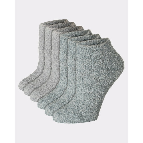 Hanes Women's 6-Pack Super Soft Cozy No Show Socks (Neutral Gray Solids)
