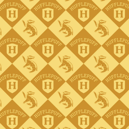 Harry Potter House Champions Collection: Hufflepuff Diamond Check Yellow – Camelot Fabrics