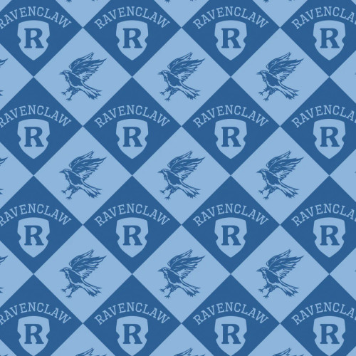 Harry Potter House Champions Collection: Ravenclaw Diamond Check Blue – Camelot Fabrics