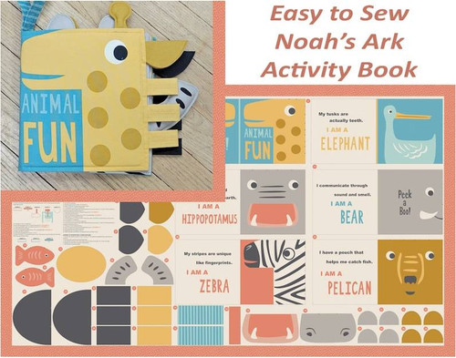 Noah’s Ark Animal Soft Book Cut & Sew Fabric Panel