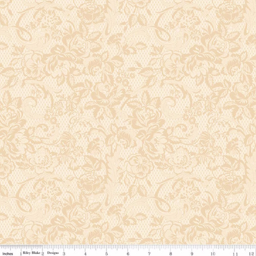 Riley Blake Rose & Violet's Bouquet des Fleurs Lace Cream Fabric | Miss Rose Sister Violet