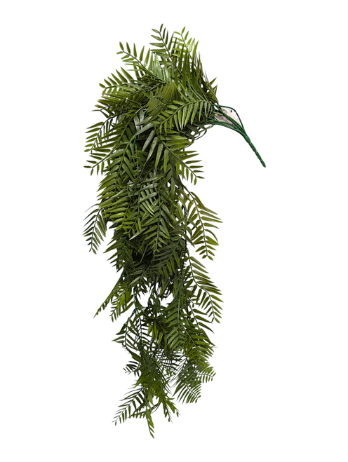 30" Fern Hanging Bush - Deep Green Trailing Foliage