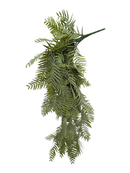 30" Fern Hanging Bush - Muted Sage Green Trailing Foliage