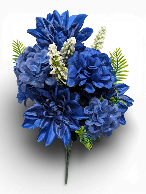 Royal Blue Dahlia and Mum Bush